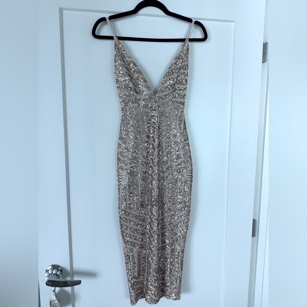 Nookie Sequin Dress in Champagne - Picture 2 of 4